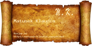 Matusek Klaudia névjegykártya