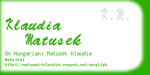 klaudia matusek business card